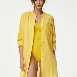 Marks & Spencer Pure Cotton Swimwear Cover up Shirt-image-68