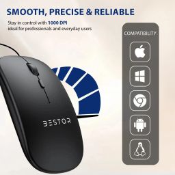 Bestor Set of 4 USB Mini Keyboard,Wired Mouse,Mouse Pad,4port HUB Combo Set image 3