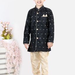 BownBee Boys Black & Gold Sherwani-picture-35