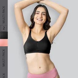 LYRA Pack Of 2 Cotton Spandax Full Coverage Secret Support Bra-image-73