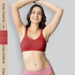 LYRA Pack Of 2 Cotton Spandax Full Coverage Secret Support Bra-image-65