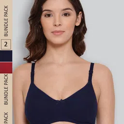 LYRA Pack Of 2 Printed Combed Cotton Wirefree Secret Support Bra with Detachable Strap-16