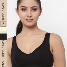 College Girl Black & Cream-Coloured Pack Of 2 Non-Wired Non Padded Cotton Bra-11