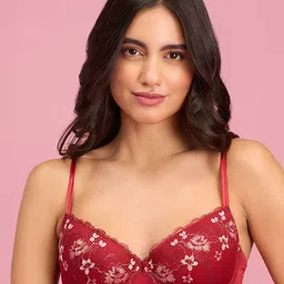 Nykd Floral Self Design Half Coverage Underwired Bra-1