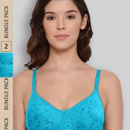 LYRA Pack Of 2 Printed Combed Cotton Wirefree Secret Support Bra with Detachable Strap-image-20