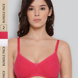 LYRA Pack Of 2 Combed Cotton Wirefree Secret Support Bra with Detachable Strap-image-86