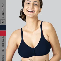 LYRA Pack Of 2 Cotton Rich Mesh Ladder Wire Free Moulded and Seamless Bra-image-103