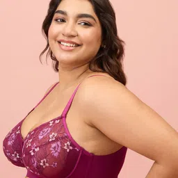 Nykd Floral Self Design Half Coverage Underwired Bra image 3