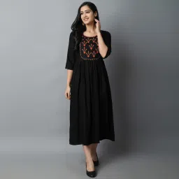 Women Embroidered Viscose Rayon A-line Kurta-image-59