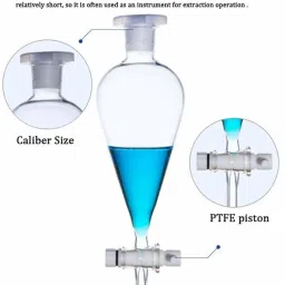 rawal Borosilicate Glass Separating Funnel with Stop Cork and Glass Stopper (1000 ml) Borosilicate Glass Funnel Set image 4
