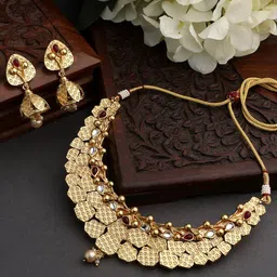 ASMITTA JEWELLERY Gold-Plated Kundan Studded & Beaded Jewellery Set-34