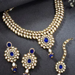 Peora Gold-Plated Kundan Necklace Jewellery Set-19