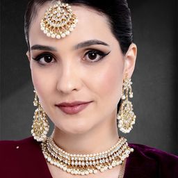 Peora Gold-Plated Artificial Stones & Beads Jewellery Set-image-40