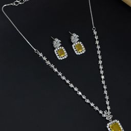PRIVIU Rhodium-Plated AD-Studded Jewellery Set-4