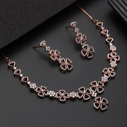 Jazz and Sizzle Rose Gold-Plated CZ-Studded Jewellery Set-40