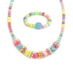 EL REGALO Blue & Pink Beaded Jewellery Set-46