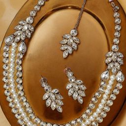 OOMPH Gold-Plated Kundan-Studded Jewellery Set-image-60