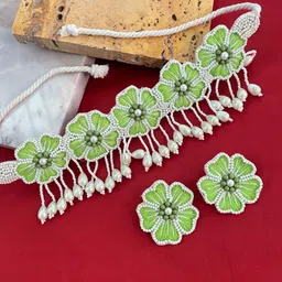 Digital Dress Room Flower Pearl-Beaded Jewellery Set-image-35