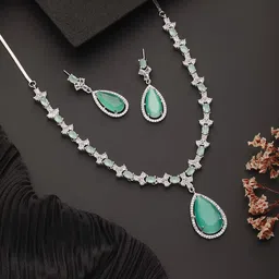 Jazz and Sizzle Silver-Plated American Diamond-Studded Jewellery Set-75