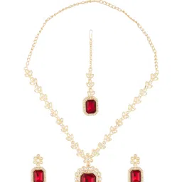 Zaveri Pearls Gold Plated Austrian Diamonds Studded Jewellery Set-39