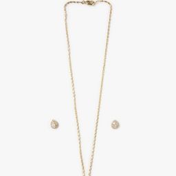 justpeachy Gold-Plated CZ Studded Jewellery Set-image-99