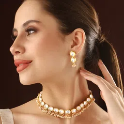 Priyaasi Gold-Plated Kundan-Studded & Beaded Jewellery Set-57