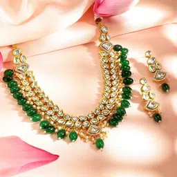 Priyaasi Gold-Plated Kundan-Studded & Beaded Jewellery Set-18