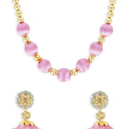 AKSHARA Girls Gold-Plated Stone-Studded & Beaded Jewellery Set-41