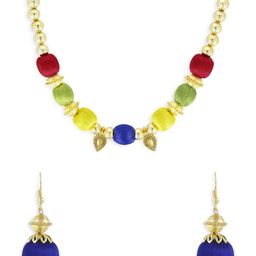 AKSHARA Gold-Plated Stone-Studded & Beaded Jewellery Set-20