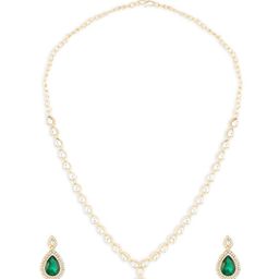 Zaveri Pearls Gold-Plated  Austrian Diamonds-Studded Jewellery Set-54