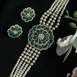The Pari Gold-Plated Stone-Studded & Beaded JJewellery Set-33