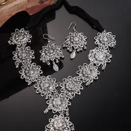 Arrabi Oxidised Silver-Toned Ghungaroo Jewellery Set-picture-21