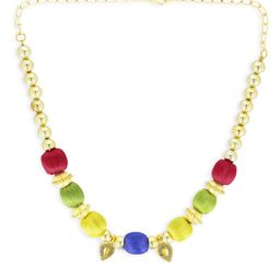 AKSHARA Gold-Plated Stone-Studded & Beaded Jewellery Set image 2