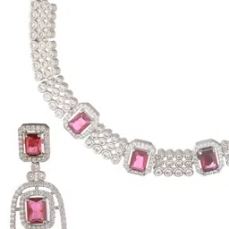 Jazz and Sizzle Silver-Plated AD-Studded Jewellery Set image 3