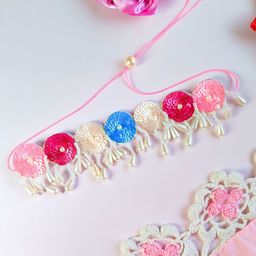 Sangria Gold-Plated Stone Studded & Beaded Necklace And Earrings With Maang Tika image 2