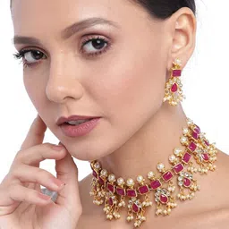 Anouk Gold-Plated Artificial Stones and Beads Jewellery Set-6