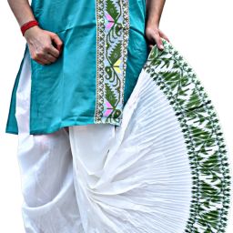 GOURI COLLECTIONS Jamdani Readymade Dhoti Pants (4CP1) for Men – Mayur Puccha Design Embellished Men Dhoti-image-30