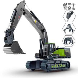 Construction Excavator Toy with Extendable Arm, 36cm Length, Grey and Green-image-60