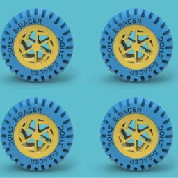doms E Racer Eraser |Tyre Shape Eraser|Wheel Eraser Set of 4 Non-Toxic Eraser image 2