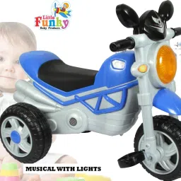 Kids Ride On Bullet Bike Tricycle With Pedal N Music & Led Lights for Kids Ride On Bullet Bike Tricycle With Pedal N Music & Led Lights for 2 to 4 Years Blue Tricycle-image-56