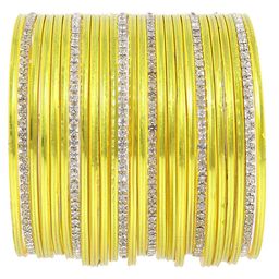 NMII Set Of 26 Zircon Studded & Glossy Finished Metal Bangles-image-9