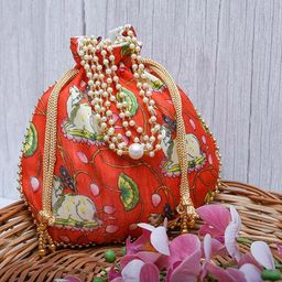 Kuber Industries Set of 3 Printed Embellished Potli Clutches-image-77