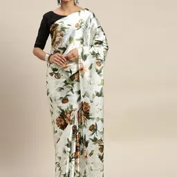 DIVASTRI Floral Printed Satin Saree-32