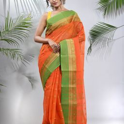 Charukriti Ethnic Motifs Woven Design Zari Pure Cotton Taant Saree-image-97