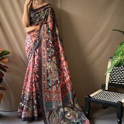 SGF11 Kalamkari Printed Silk Cotton Chanderi Saree-picture-29
