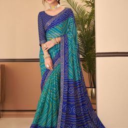 Reboot Fashions Bandhani Zari Pure Chiffon Bandhani Saree-picture-26