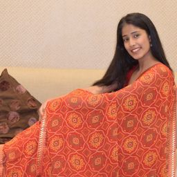 PRETTY PALLU Bandhani Printed Bandhani Saree-image-20