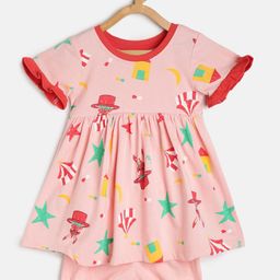 MINI KLUB Girls Printed Flared Cotton Dress-picture-51