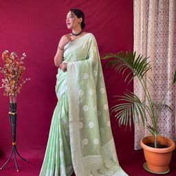 SGF11 Ethnic Motifs Woven Design Zari Chanderi Saree-picture-33