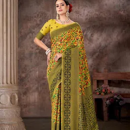 Silk Land Floral Woven Design Saree-picture-32